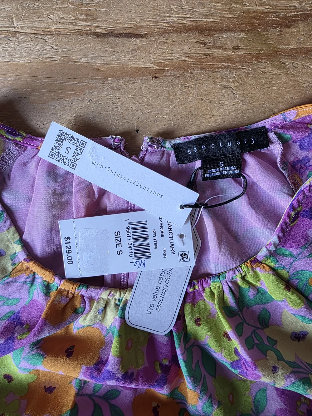 Sanctuary Floral Two Piece Set Purple Orange Green Floral #DR4 - Picture 9 of 11